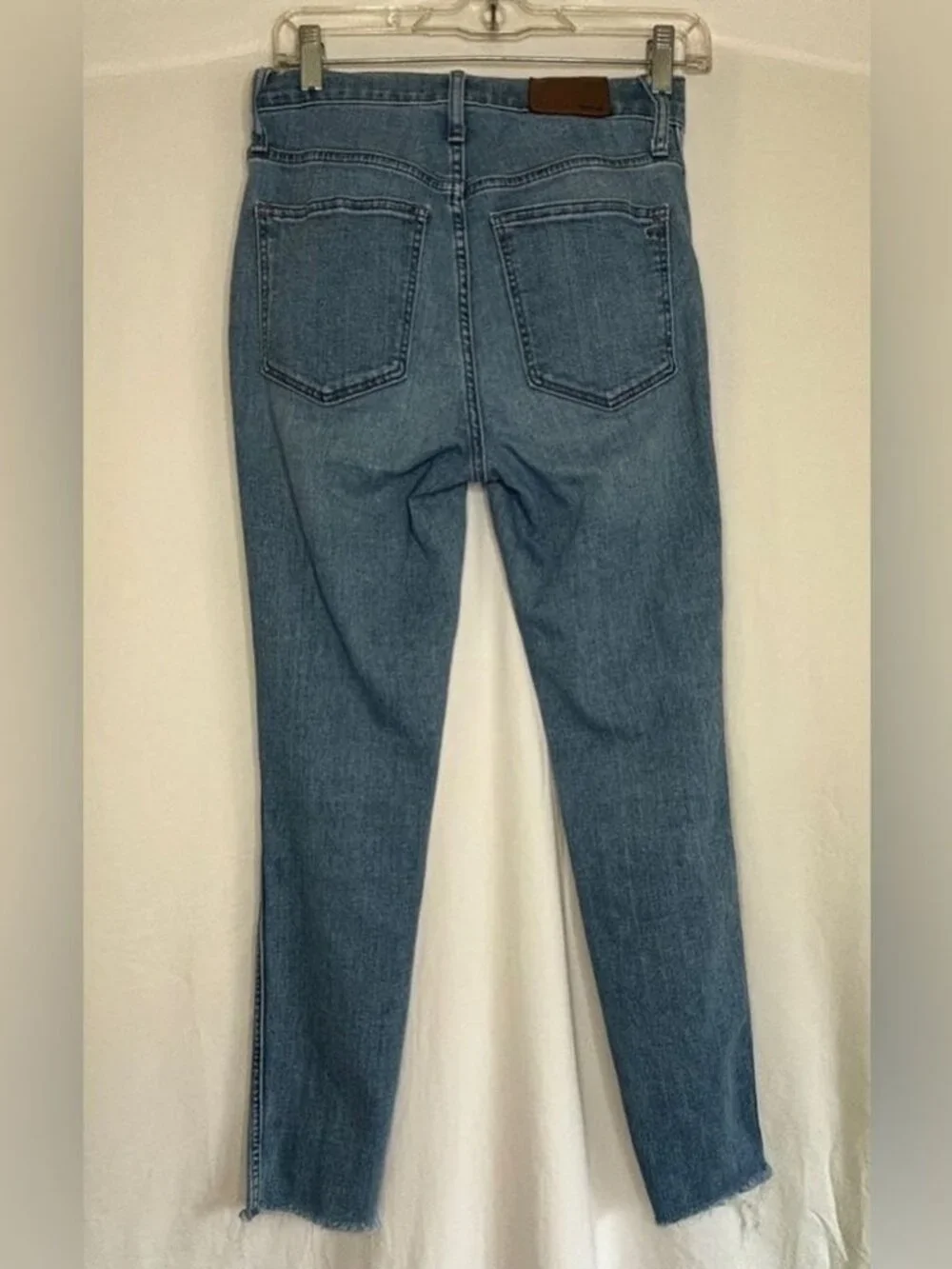 Madewell 10" High-Rise Skinny Jeans Sz 27 Raw-Hem Light Wash - Picture 9 of 10